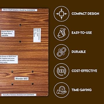 Wonder Mill - Mounting Board for Motorized Mill (for Wonder Junior) - Upgrade Your Wonder Junior Grain Milling System with Our Motorised Mounting Board - Grind Your Grains with Ease and Efficiently