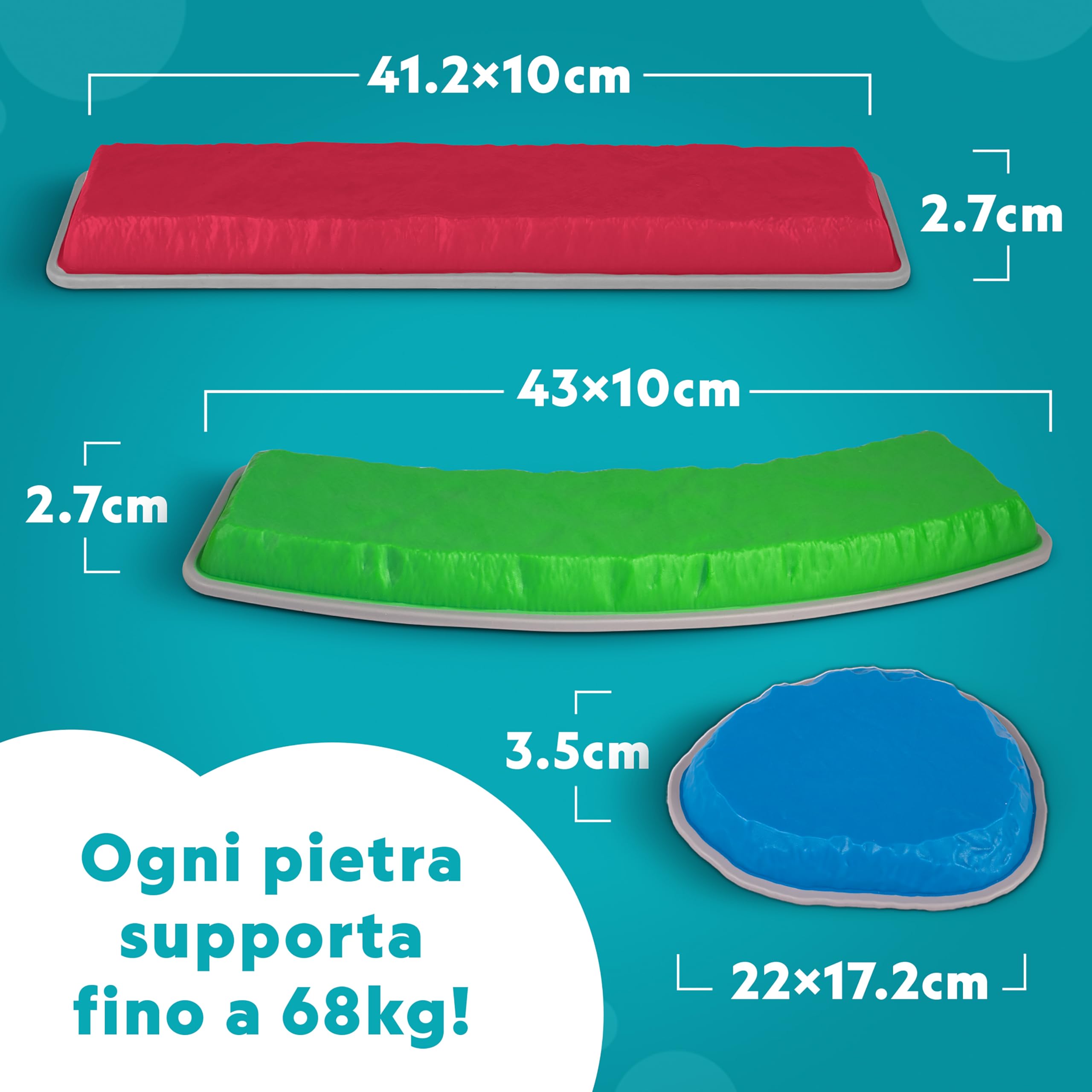 Blue Marble National Geographic Kids Pierres D’Équilibre et Barres D’Équilibre – Set de Parcours d’Obstacles de 12 pièces pour Enfants 3+ avec dé en Mousse, Cartes Play & Learn et Base antidérapante