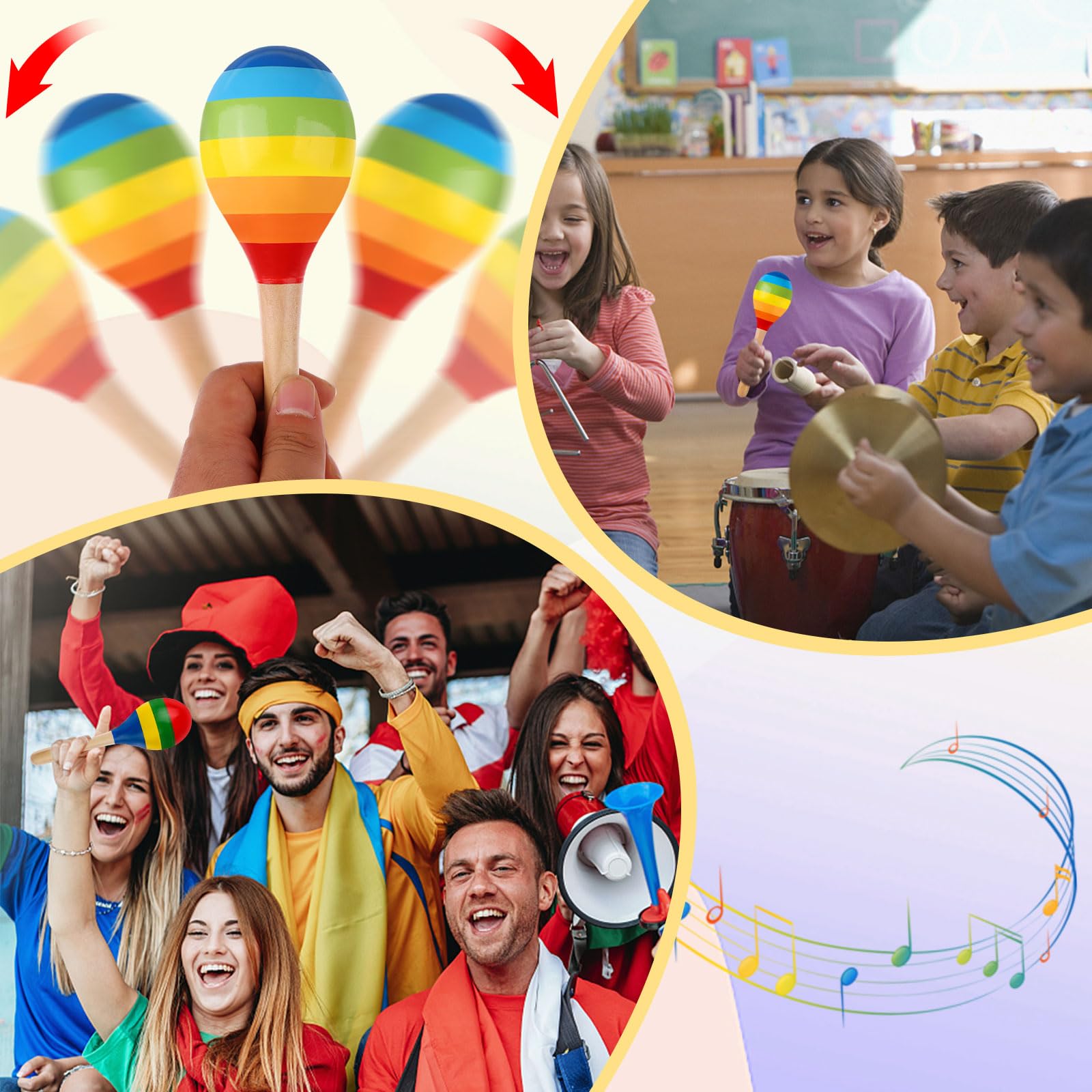 Mexican Rattle Instrument Snapklik.com : 24 Pcs Maracas Hand Percussion Rattles 7.87 Inch Wooden ...