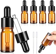 BSTDAYEVER 5ml Dropper Bottle Anti-Shock Pharmacy Corrosion Resistant Dropper Bottle with Pipette Reusable 6.3 x 1.5cm for Essential Oil Aromatherapy Massage