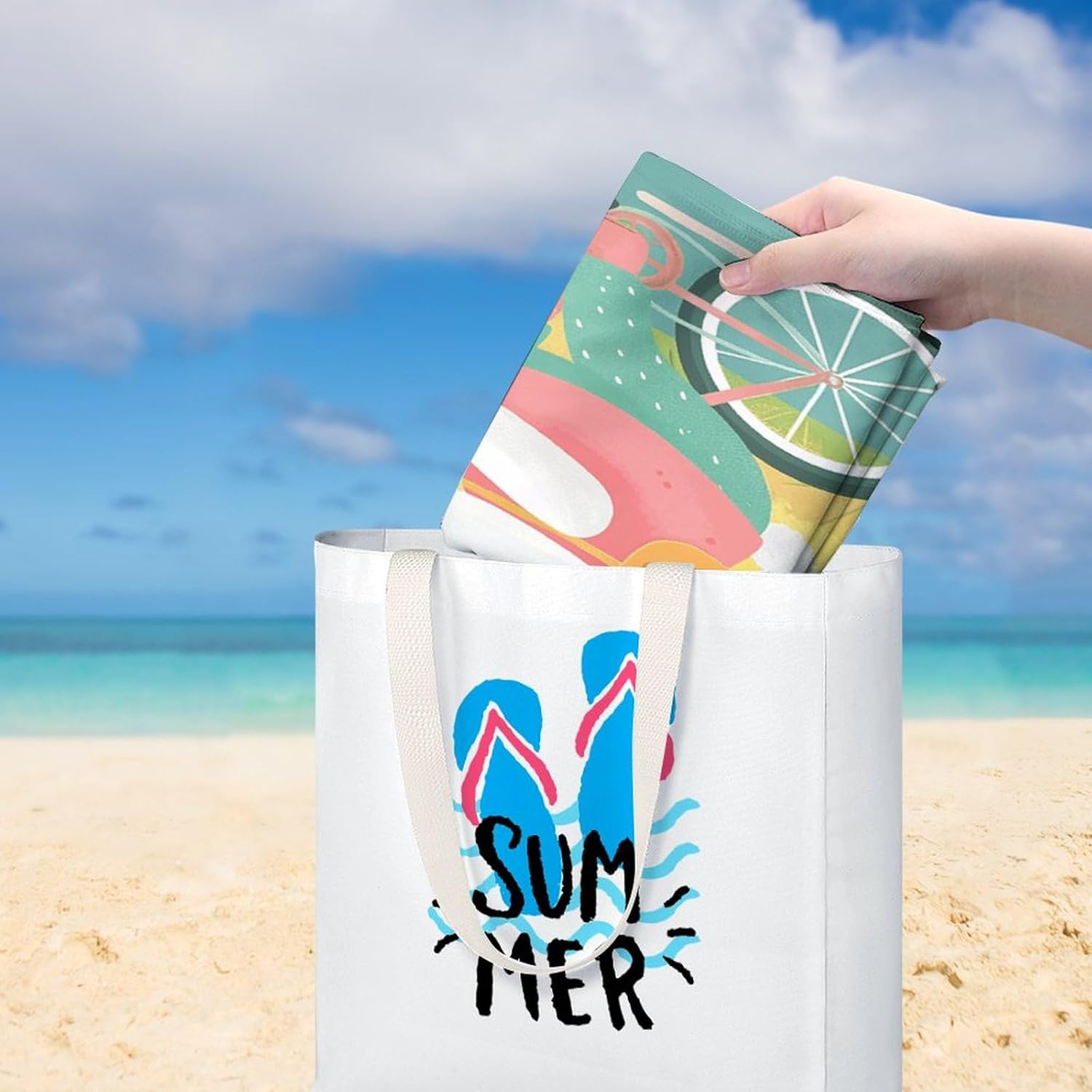 Swimming Towel, Wearing Red Shirt Printed Fashion Towel,Portable Towel,Durable Towel