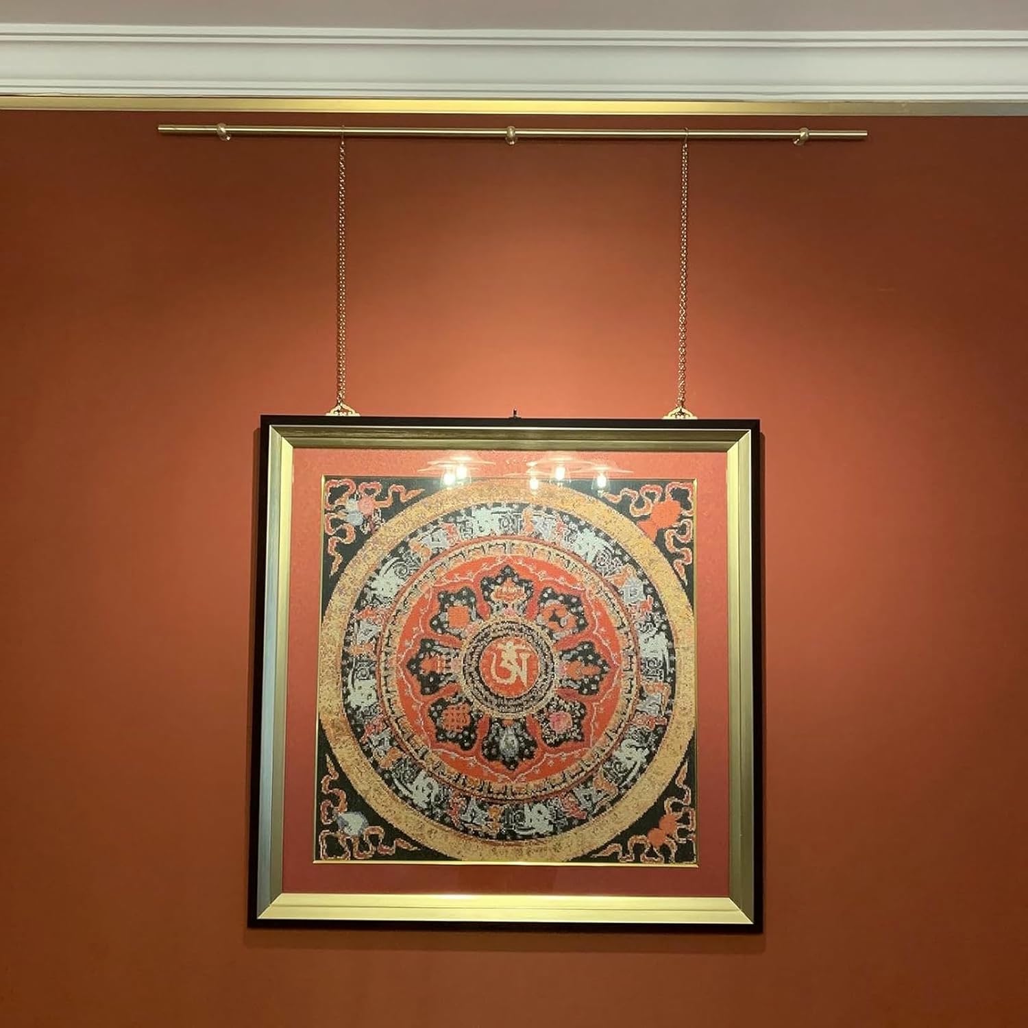 Picture Rail Hanging System Gallery System Picture Rail Art Hanging Kit, Gold Picture Hanging Hardware, French Style Picture Hanging String, Adjustable Art Hangers (1.3m(51.2