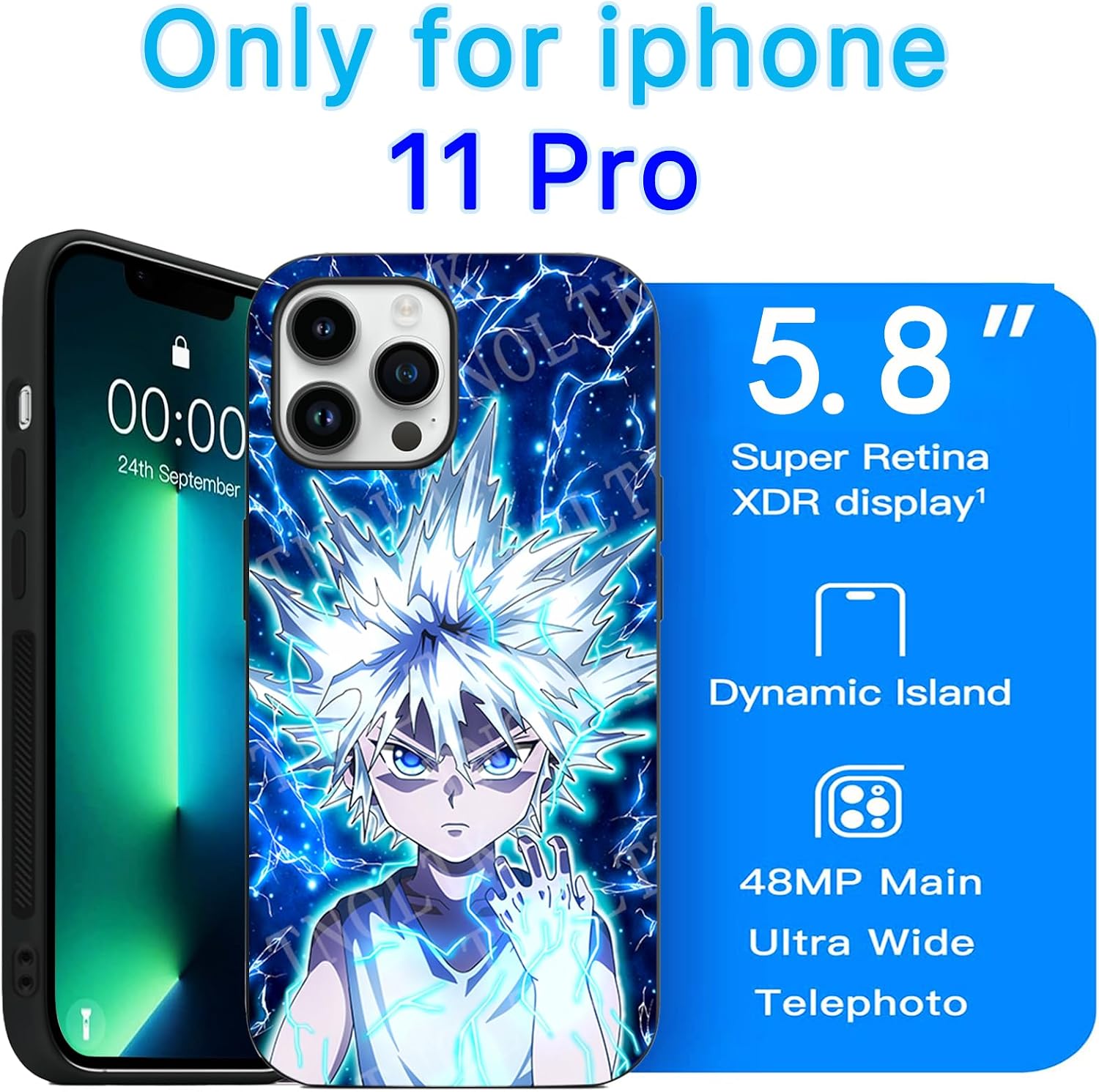 3D iPh 11 Pro Case Anime Motion Anime Phone Case Shockproof Soft TPU Anti-Scratch Non-Slip Japanese Manga Case for iPh 11 Pro image 3