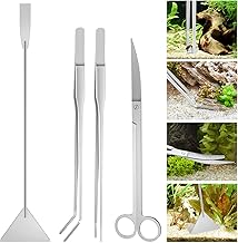 4 Stück Aquarium Aquascaping Tools, Edelstahl Aquarium Zubehör, Schere Und Pinzette für Wasserpflanzen Trimmen Aquascaping Reinigungs