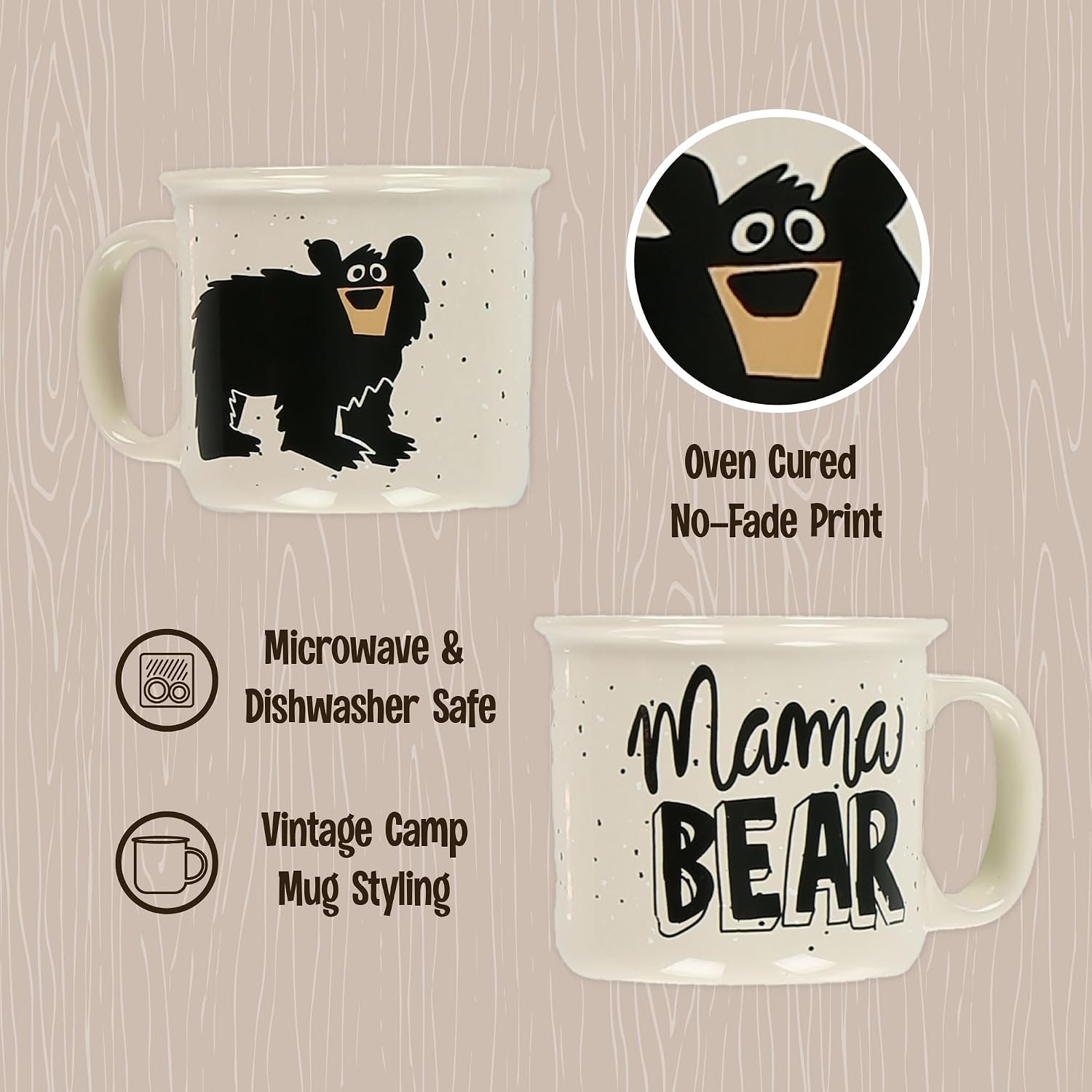 Lazy One Novelty Mugs, Funny Gift Mug for Family, Friends, or Coworkers in your Office, Camping (Mama Bear)