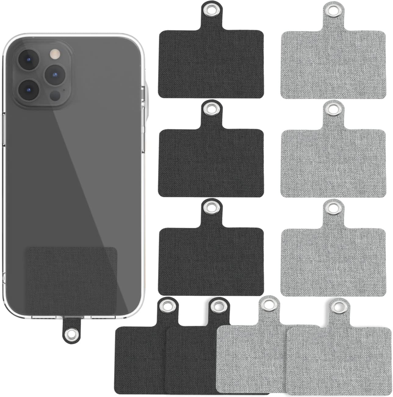 10 Pack Cell Phone Lanyard Canvas Tether Tab, 2 Colors Universal Fabric Phone Tether