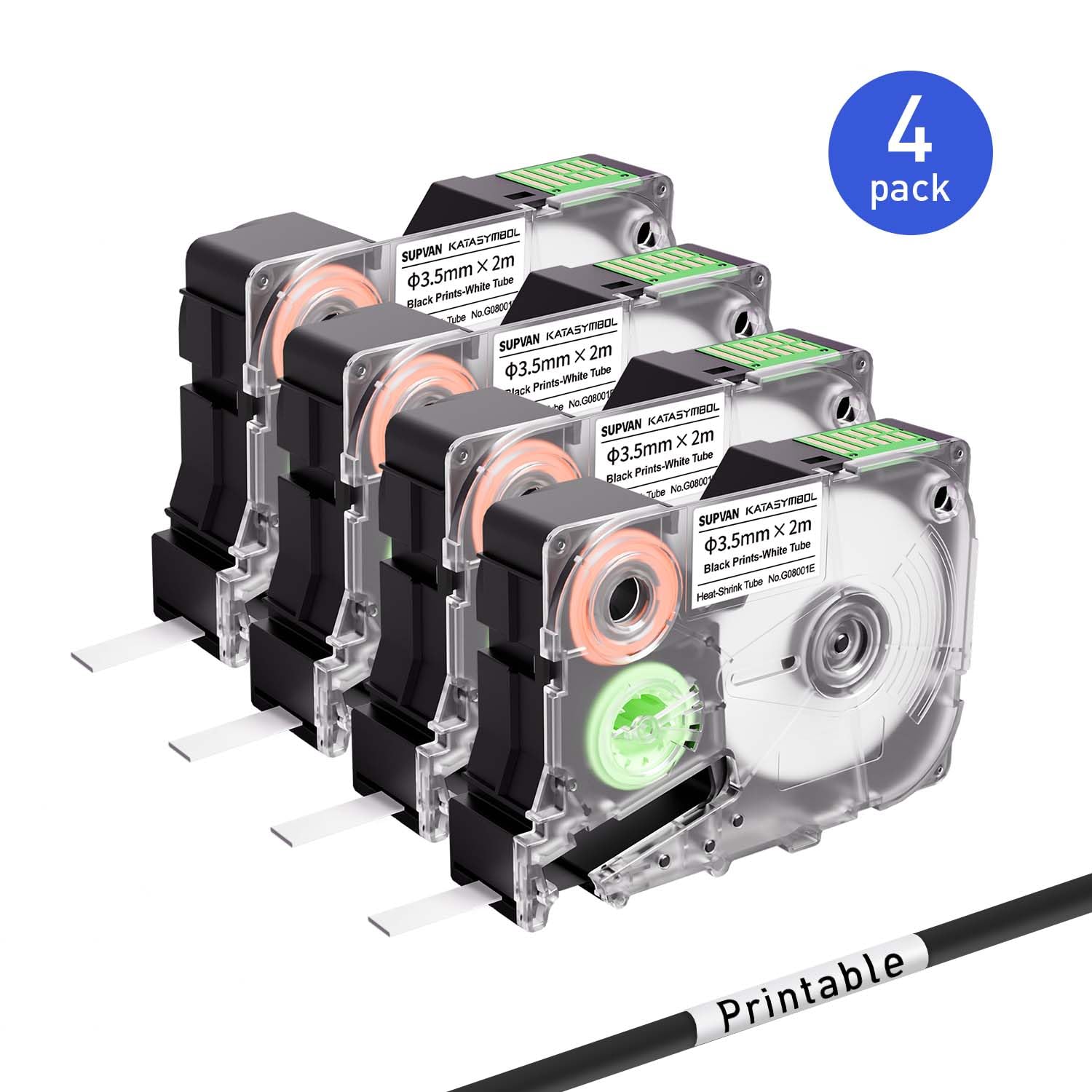 SUPVAN G15M Series Lot de 4 gaines thermorétractables à transfert thermique