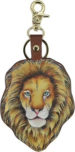 Anuschka Women’s Leather Key Charm – Hand-Painted Genuine Leather Charm with Keyring for Easy Attachment - K0037, African ...