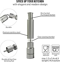 Vista 2 de Molinillo moderno de sal y pimienta con molinillo de pimienta recargable, perfecto para sales del Himalaya, pimienta negra, sal marina, granos