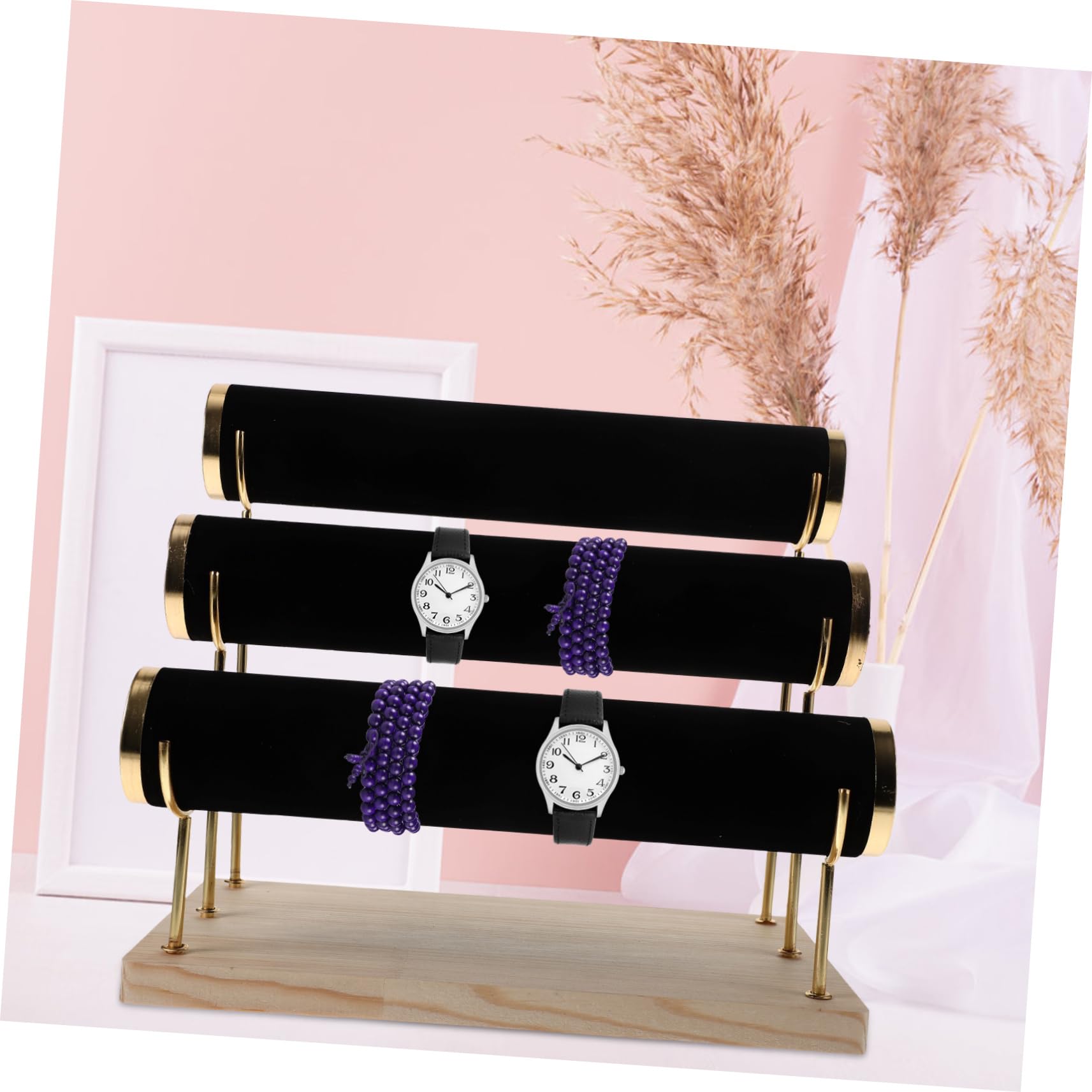 Schwarzer Schmuckständer mit Drei Abnehmbaren Ebenen Armband und Uhrenhalter für Zuhause und Geschäft zur Praktischen Schmuckorganisation