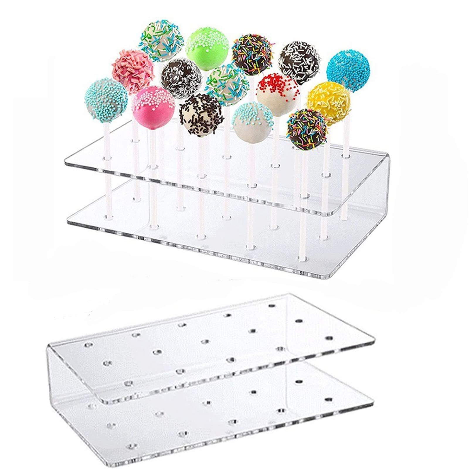 2 Pack Lollipop Holder,Cake Pop Stand, Clear Display Stand, Display Shelf for Wedding Birthday Party
