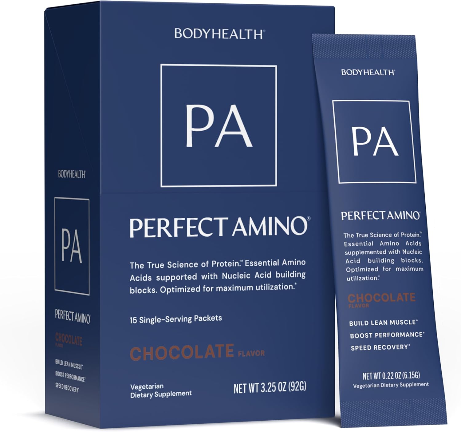BodyHealth PerfectAmino Powder - BCAA and EAA Powder for Pre and Post Workout - Amino Acid Energy Drink for Men and Women to Support Lean Muscle and Recovery - Variety - Stick Packs - 15 Servings