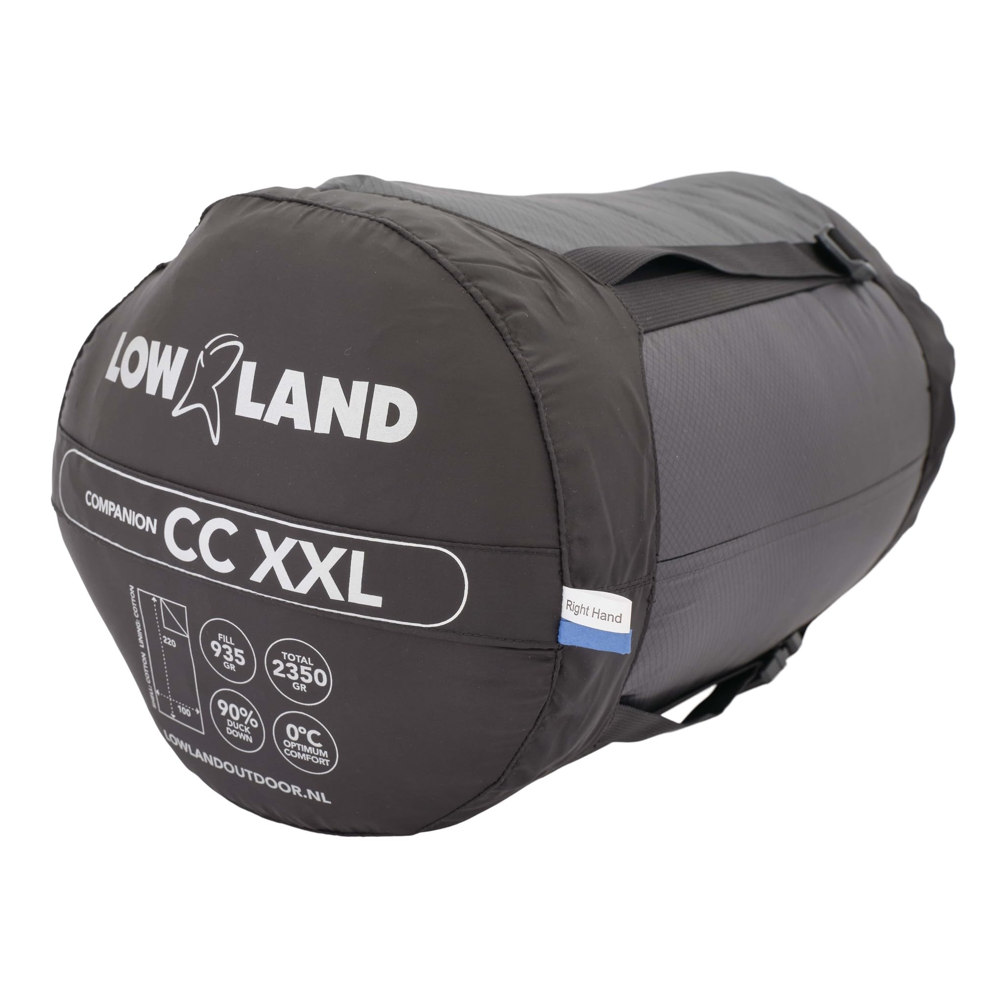 Lowland Outdoor® Companion CC bardzo szeroki śpiwór puchowy, niebieski, 220 x 100 cm
