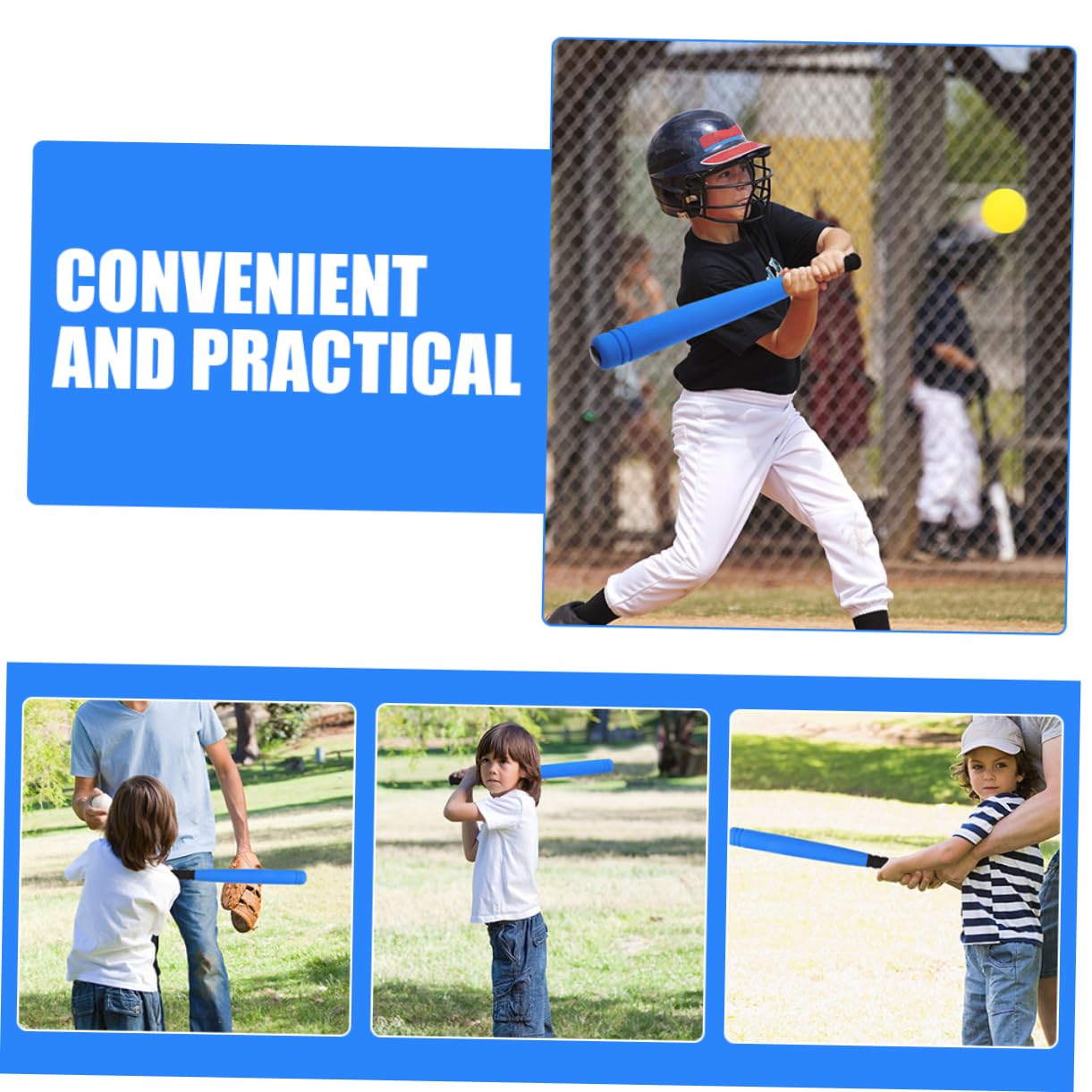 Kinder Baseballschläger Set Mit 2 Schaumstoffschlägern Und 2 Bällen Tragbarer Baseball-Trainingsschläger Für Sport Und Freizeit Robuster Handgehaltener Schläger Für Kinder Und Familien
