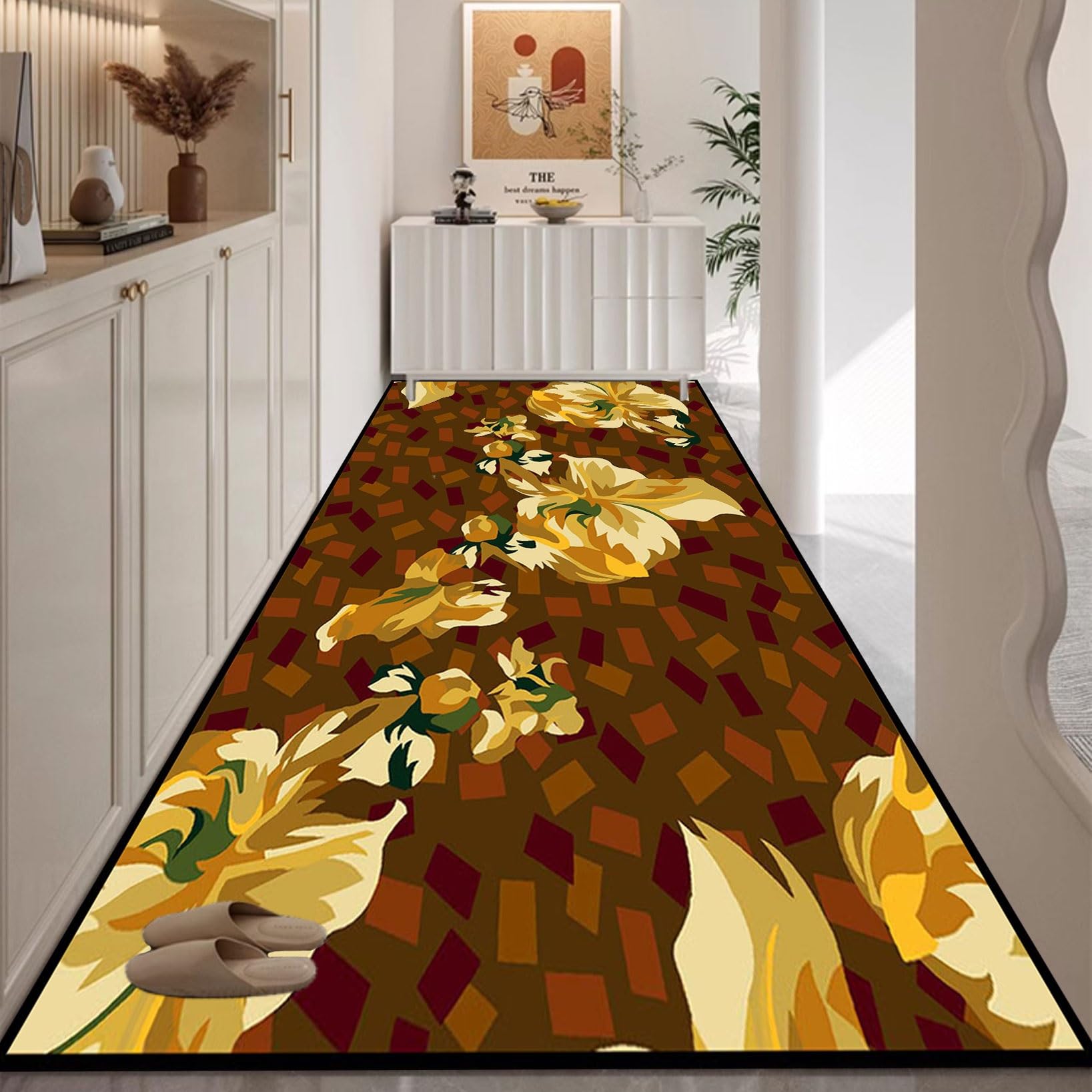 Dywanik Dywanowy Antypoślizgowy 55 x 240 cm Gumowy Spód Dywaniki Do Przedpokoju, Zmywalny Dywan Do Przedpokoju Kuchnia Przedpokój Pralnia, Zmywalny, A