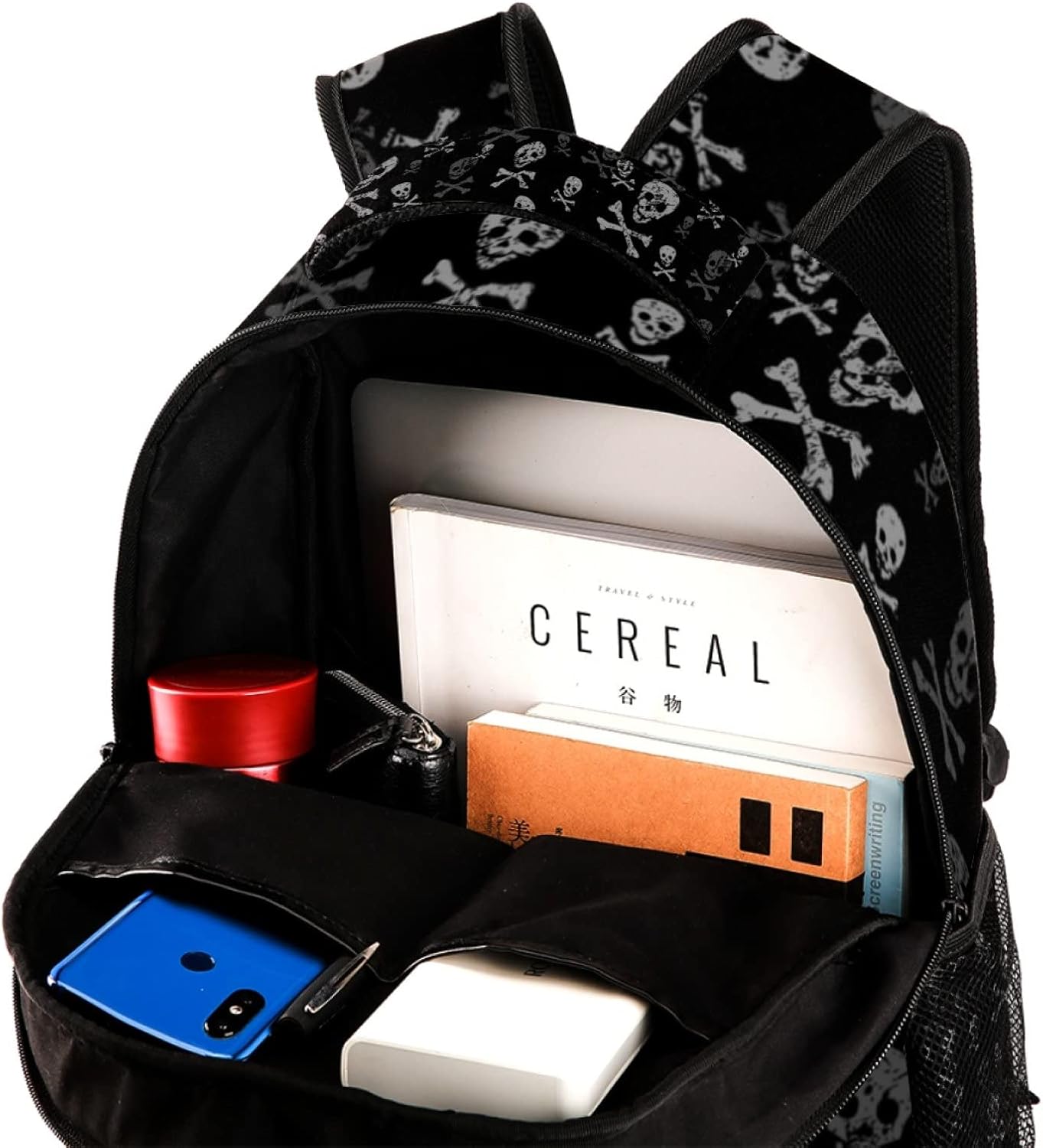 EVANLinsim Skull And Bones Backpacks Boys Girls School Book Bag Travel Hiking Camping Daypack Rucksack