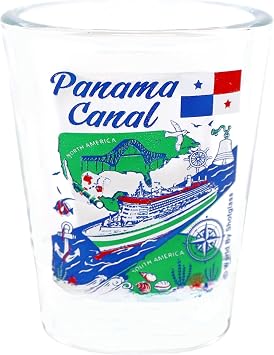 World By Shotglass Panama Canal Shot Glass