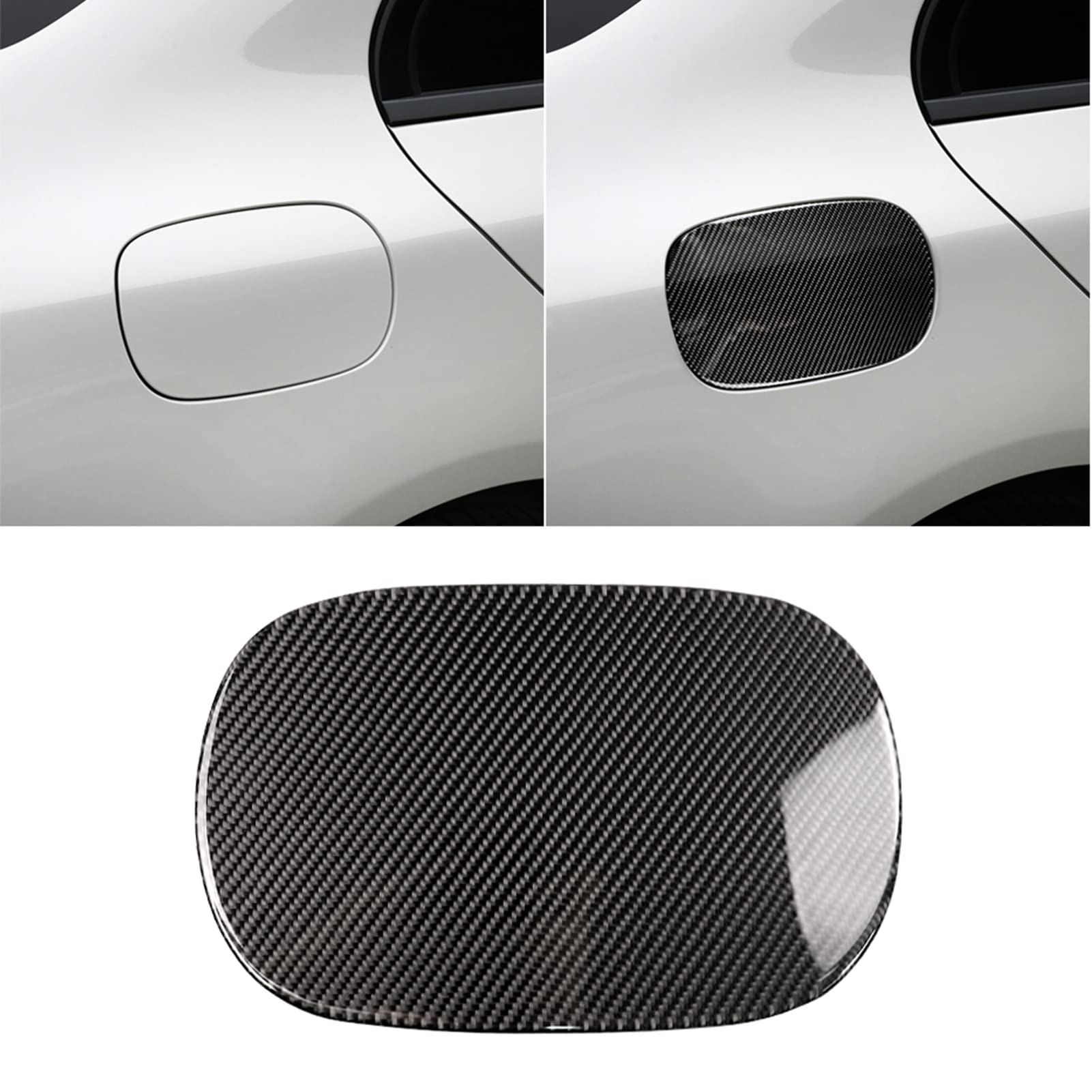 UOADA Real Soft Carbon Fiber For Mercedes Benz C Class C180 C200 C220 C250 W205 GLC-Class X253 C253 2014+ Gas Oil Fuel Tank Cap Door Side Cover Decoration Sticker Car Exterior Accessories