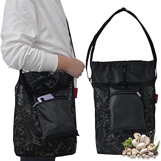 2 Pc Morel Mushroom Mesh Foraging Bag with Bottom Support, Mushroom Hunting Bag Black Harvesting Foraging Tote Bag, Adjustable Picking Bag, Sacks for Mushrooms