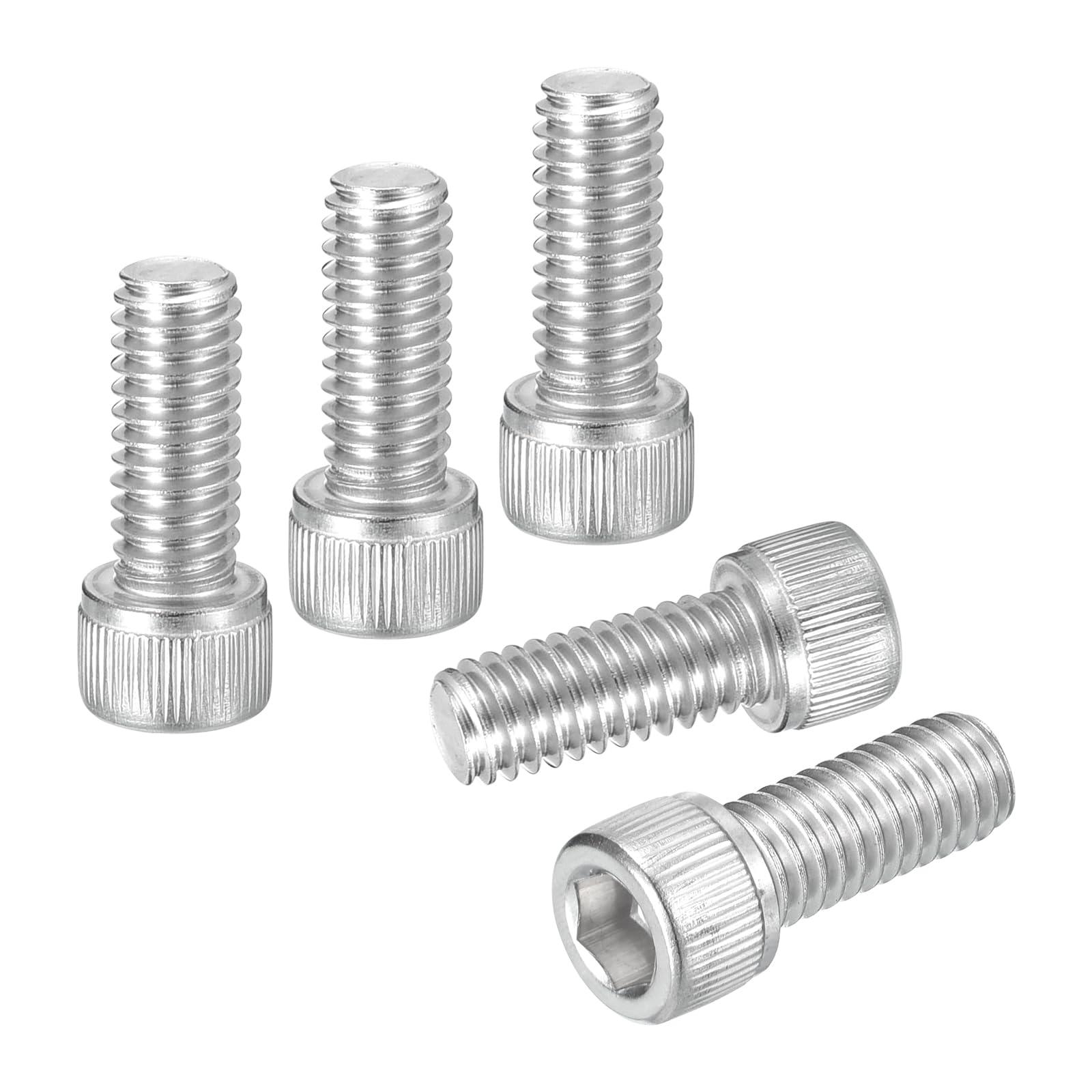 DTGN 5/16"-18x7/8" Socket Head Cap Screws Bolts - 20Pack - Good for Road Bicycle, Mountain Bike, Auto, Motorcycle - 304 Stainless Steel Hex Head Metric Screws - Silver