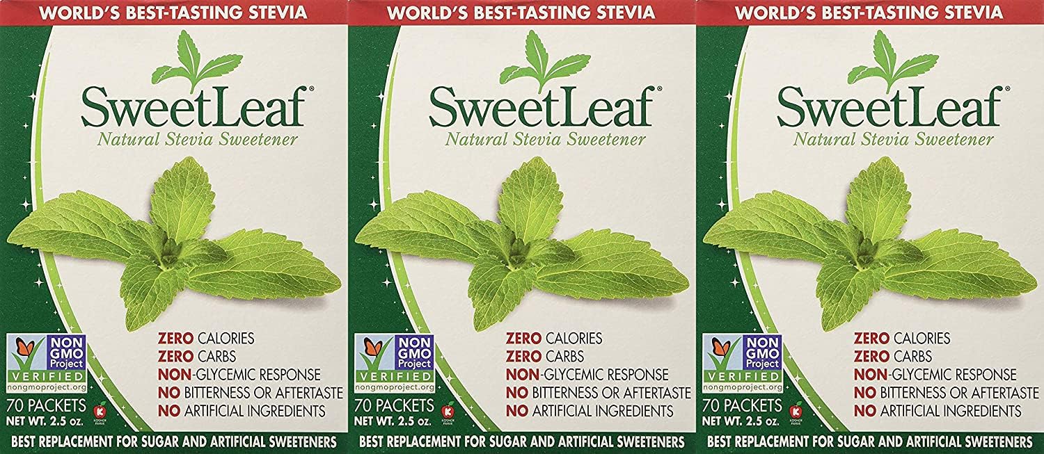 SweetLeaf Stevia Powder Packets - Zero Calorie Sweetener with Stevia Leaf Extract, No Artificial Sweetener Additive, Sugar Free, Keto Friendly, Non