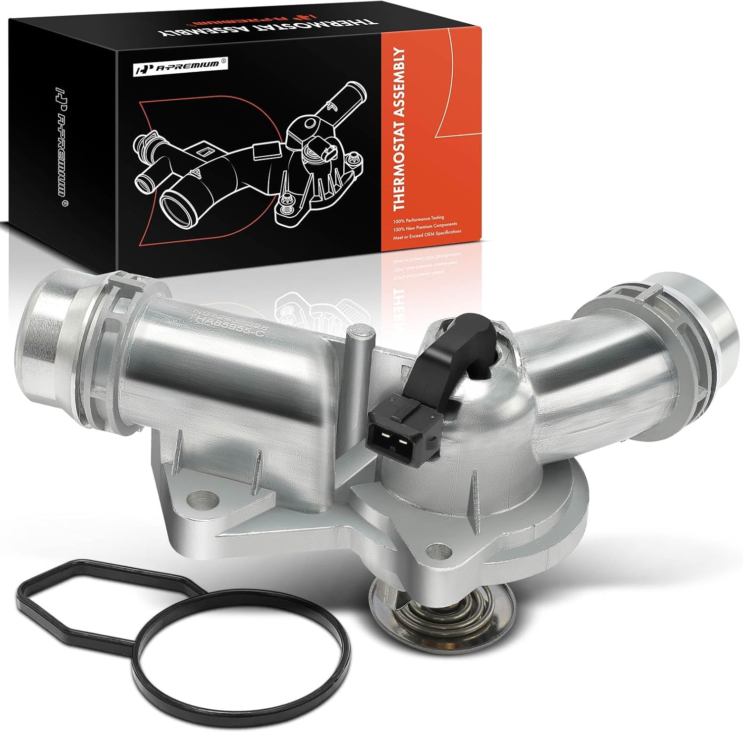 A-Premium Engine Coolant Thermostat and Housing Assembly with Sensors Compatible with BMW 320i, 323Ci, 323i, 325i, 328i, 330Ci, 330xi, 528i, 530i, X5, Z3, Z4 & More, Repalce# 11531437040, 11531436823