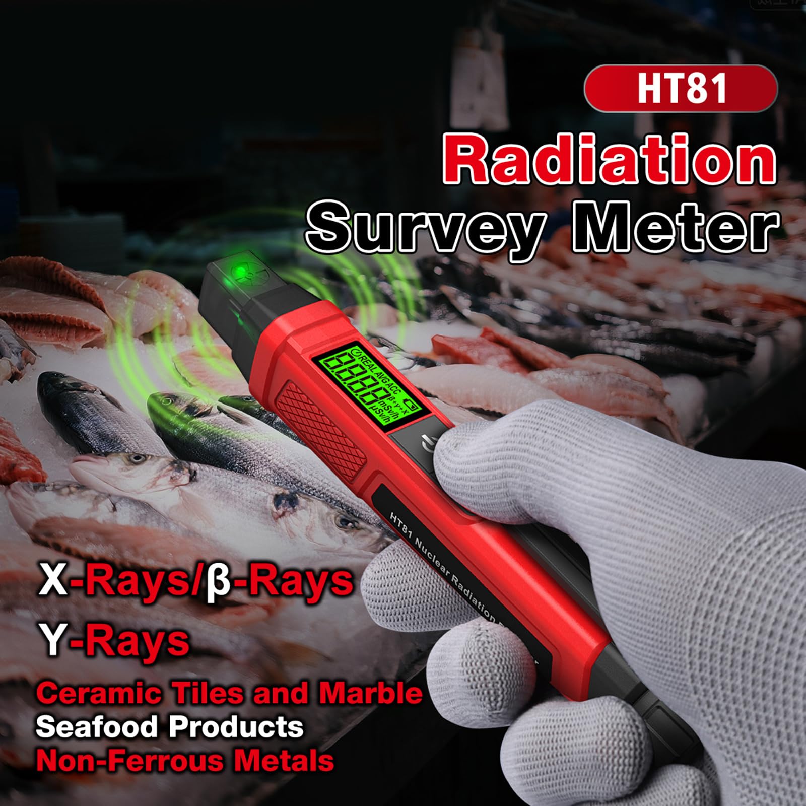 Misuratore rilevamento delle radiazioni piccole dimensioni Lunga durata Custodia in plastica Ideale per sui materiali e controlli sicurezza Misuratore radiazioni Contatore Geigers