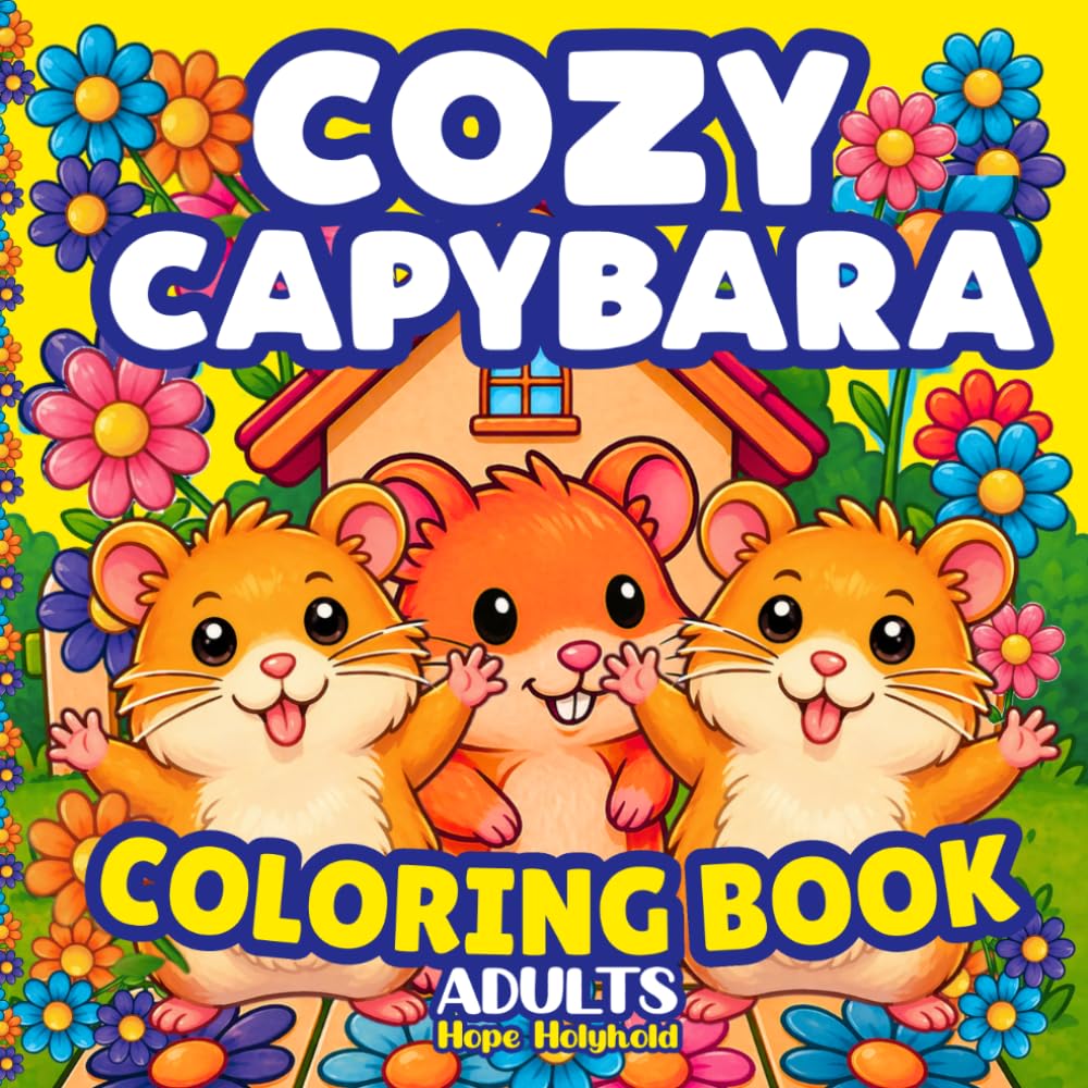 Cozy Capybara Coloring Book for Adults: Funny, Cute Stress Relief Designs for Relaxation, Mindfulness & Anxiety Help | Animal Humor Therapy Art for Seniors