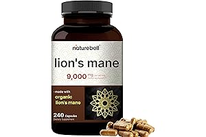 NatureBell Lion's Mane Mushroom Supplement 9000mg
