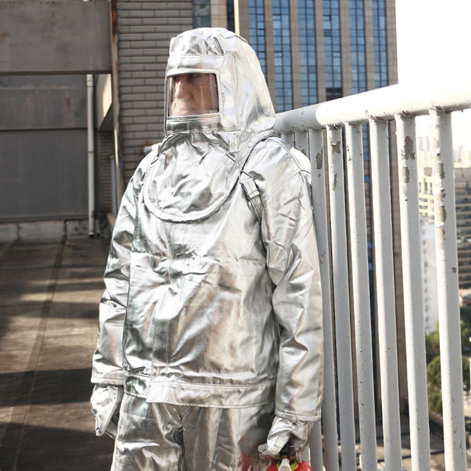 Traje Protección Contra Incendios Traje Retardador Llamas Resistente A Radiación Térmica Fábrica Vidrio, Planta Química, Barco,165-170cm