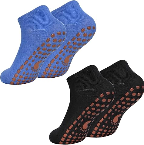 Calcetines Antideslizantes 2 Pares - Para Mujer y Hombre, Casa, Deporte, Cortos, Yoga, Fútbol