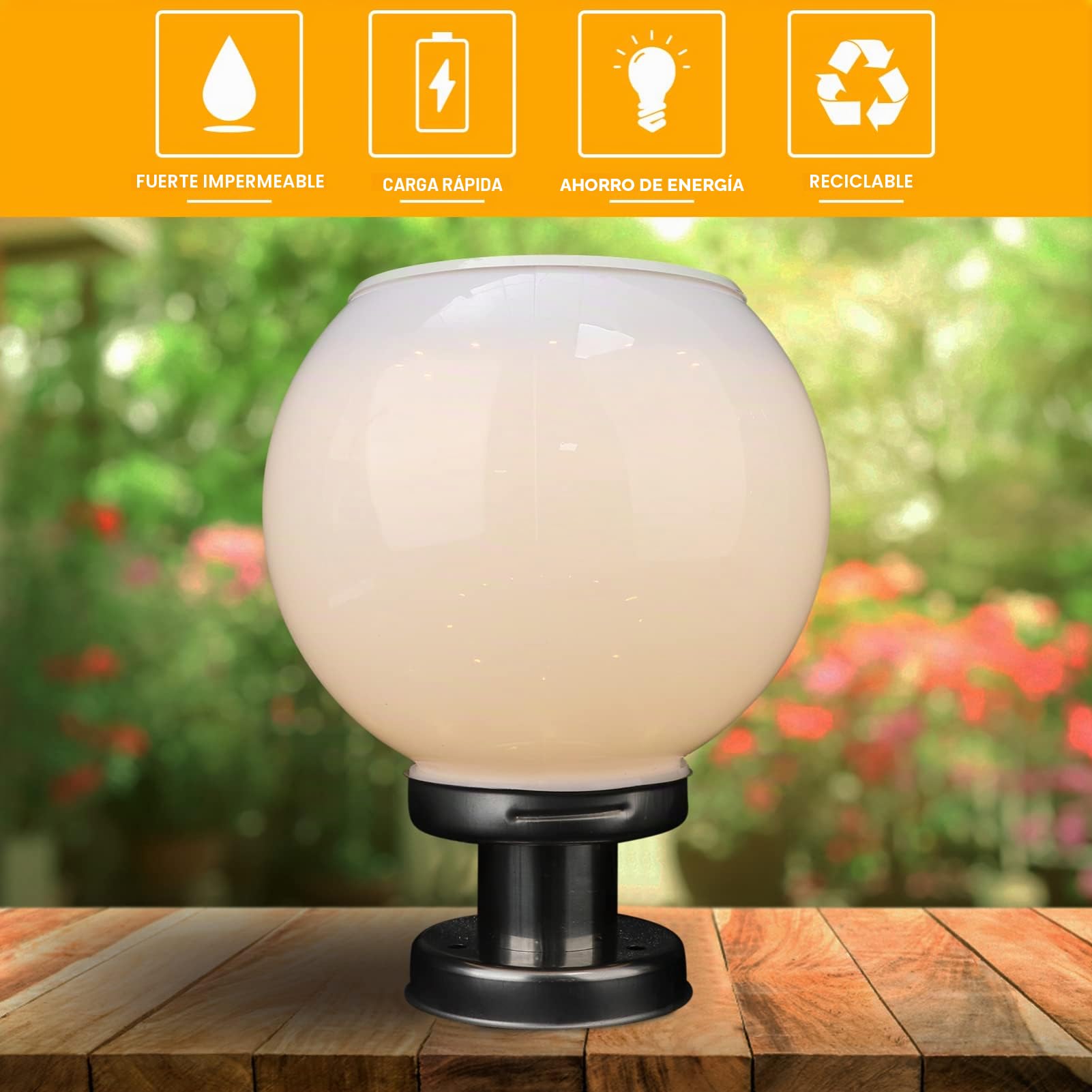 Luxshiny Lámpara Solar De Jardín Luz De Columna Exterior Para Decoración De Patios y Cercas Iluminación Cálida Fácil Instalación y Carga Solar Para Balcones y Áreas Al Aire