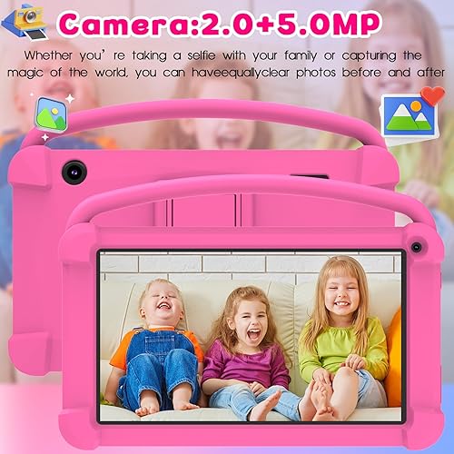 Miniatura 6 de Tableta para niños de 7 pulgadas, tabletas Android de cuatro núcleos para niños pequeños, tableta para niños con almacenamiento de 32GB, 4GB de RAM,
