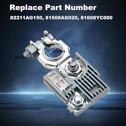 Miniatura 3 de Terminal de fusible de batería positivo, fusible de batería de 80 amperios con terminal de batería positivo compatible con Subaru Crosstrek Forester