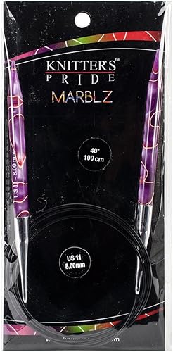 Knitter del Orgullo 118mm Marblz Agujas Circulares Fijas, 40"