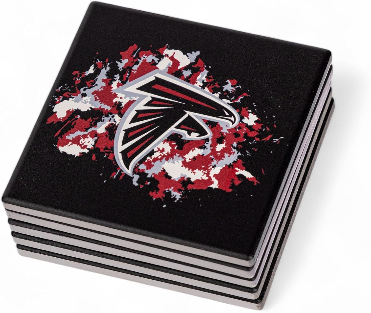 The Memory Company Officially Licensed 4-Pack Team Logo Ceramic Blast Coaster Set, Atlanta Falcons