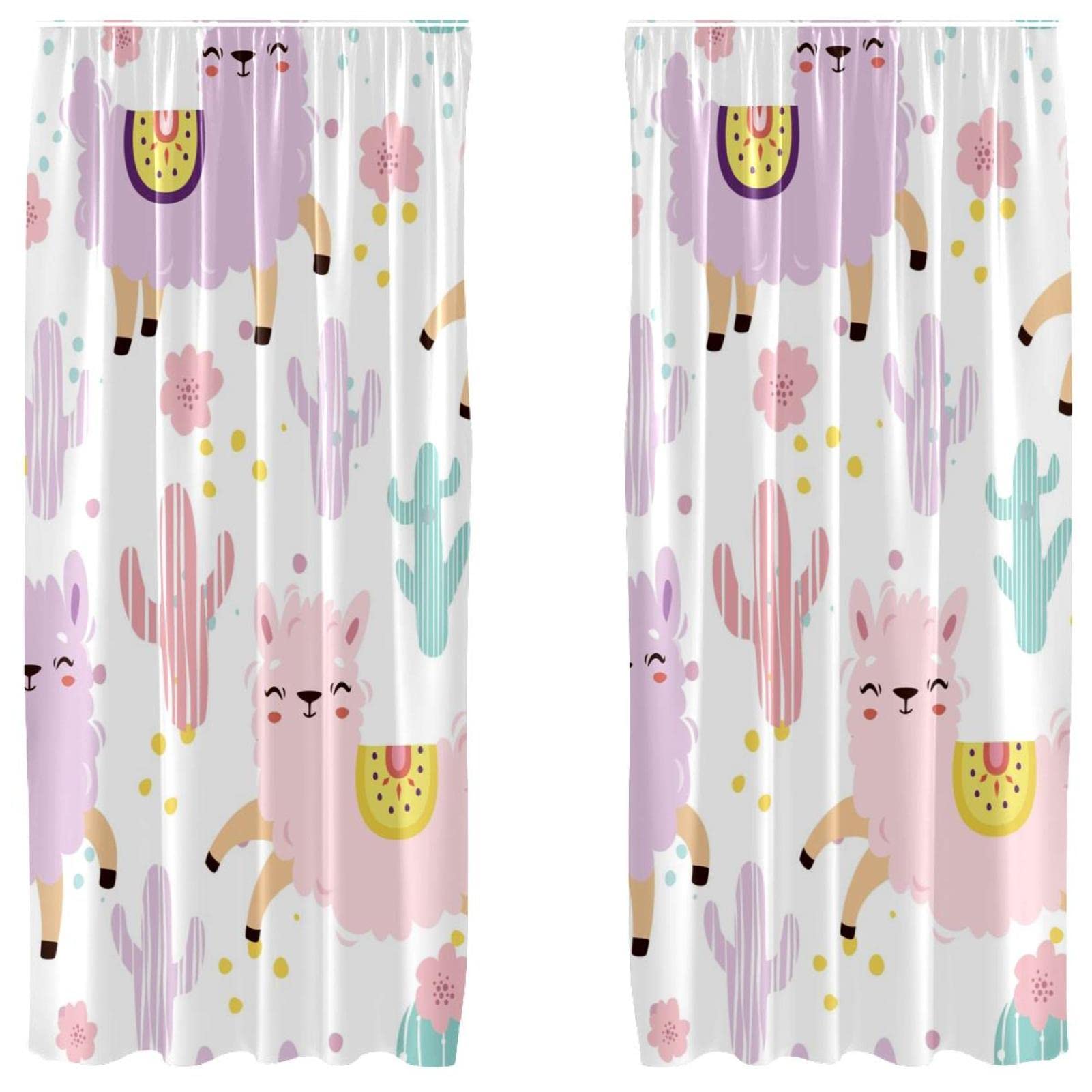 Cortinas opacas moradas y rosas de 55x84 pulgadas, juego de 2 paneles de microfibra de cactus