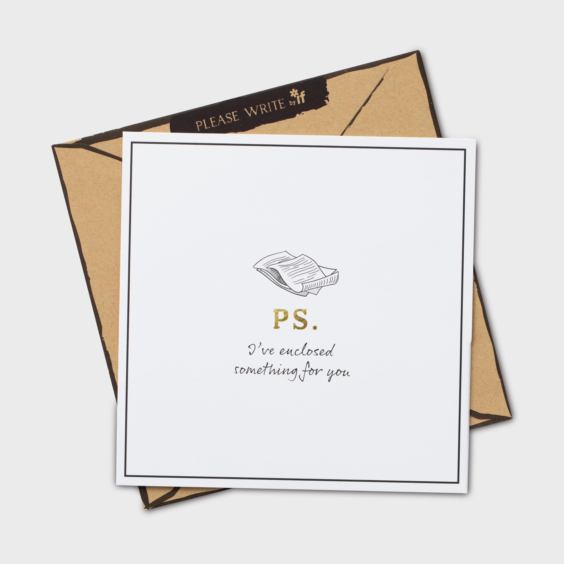IF Please Write - PS, notecard with envelope