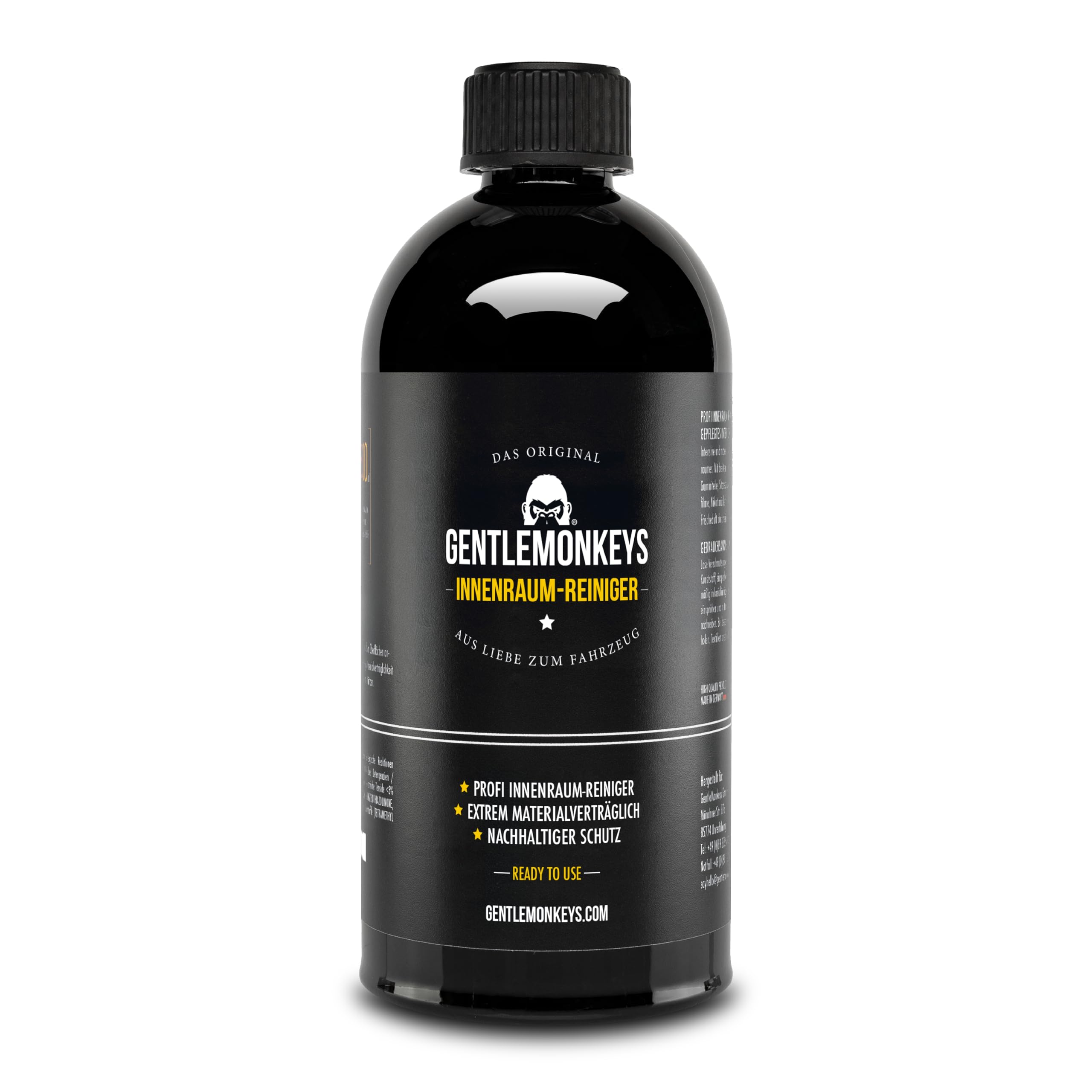 GENTLEMONKEYS Auto Innenraumreiniger Refill (500ml) • Innenraum Reiniger Nachfüllflasche • Innenraum Autopflege • Innenraum Reiniger Auto