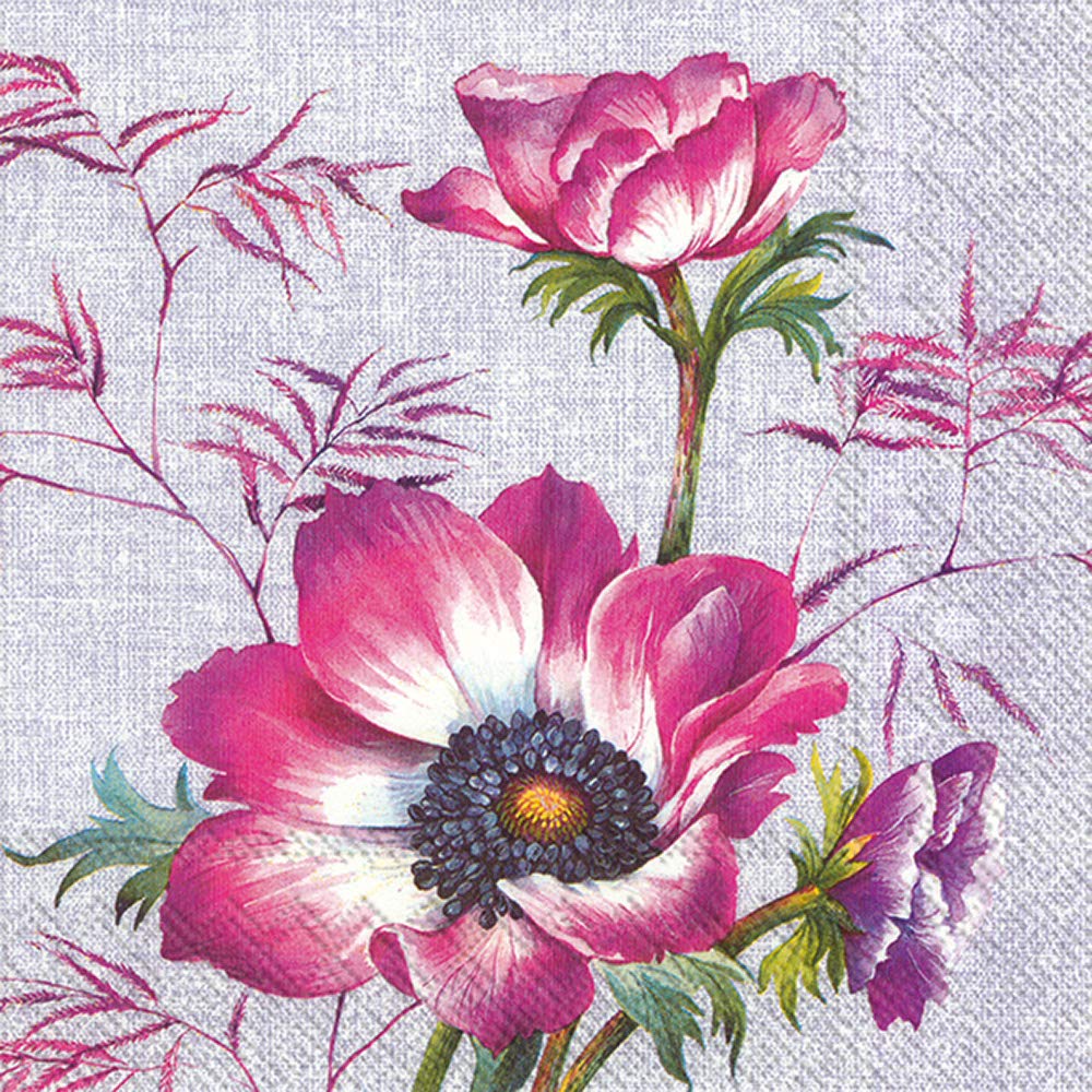Boston International Papierservietten „Josephine“ – 3-lagig, 16,5 X 16,5 Cm, Floraler Druck – Für Festliche Tische & Feiern