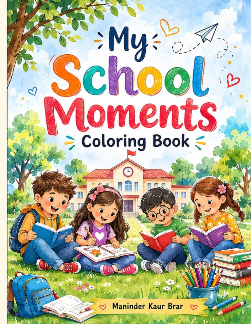 My School Moments Coloring Book: 72 Fun Coloring Pages of School Adventures, Friends, Learning, and Happy Memories