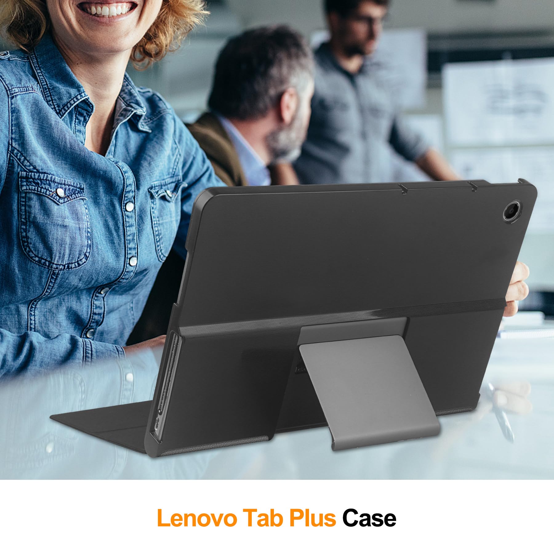 Cover per Lenovo Tab plus 11.5'' (2024) custodie +1 Pezzi Vetro Temperato,Gomma Protezione Protettivo,Ultra Sottile Antiurto Anti-Graffio TPU Flessibile Case -Grigio