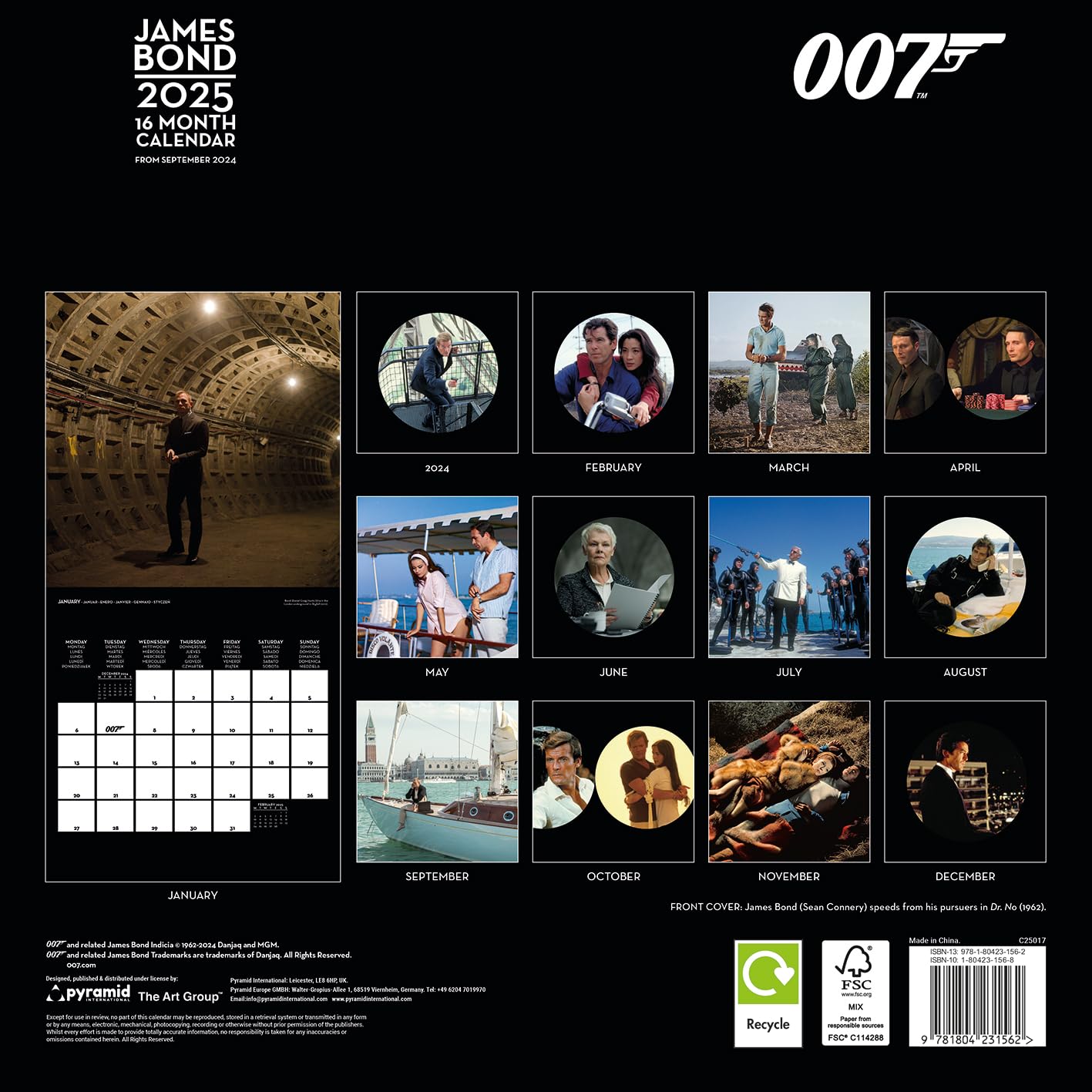 Calendario 30x30 james bond 2025 pyramid