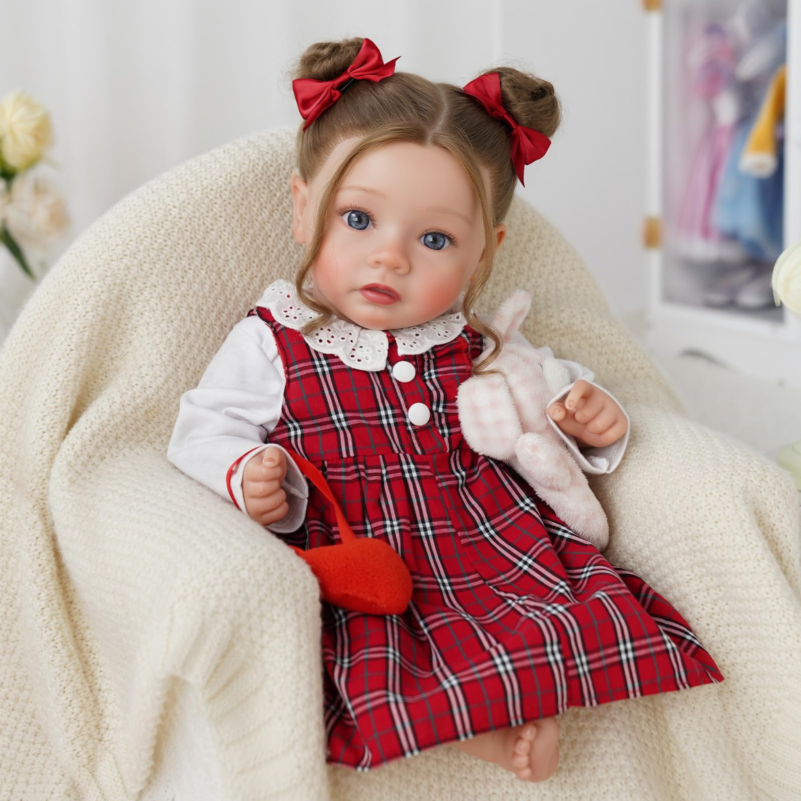 BABESIDE Reborn Doll - 20 inch Lifelike Baby Dolls with Cotton Body, Hand-Rootted Hair - Realistic Newborn Girl with Clothes and Accessories, for Girls Aged 3+
