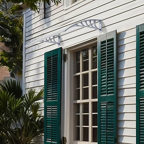 Vista 137 de VINGLI - Toldo para puerta y ventana para exteriores, 30 x 40 pulgadas, cubierta de policarbonato para puerta de patio, para protección del sol