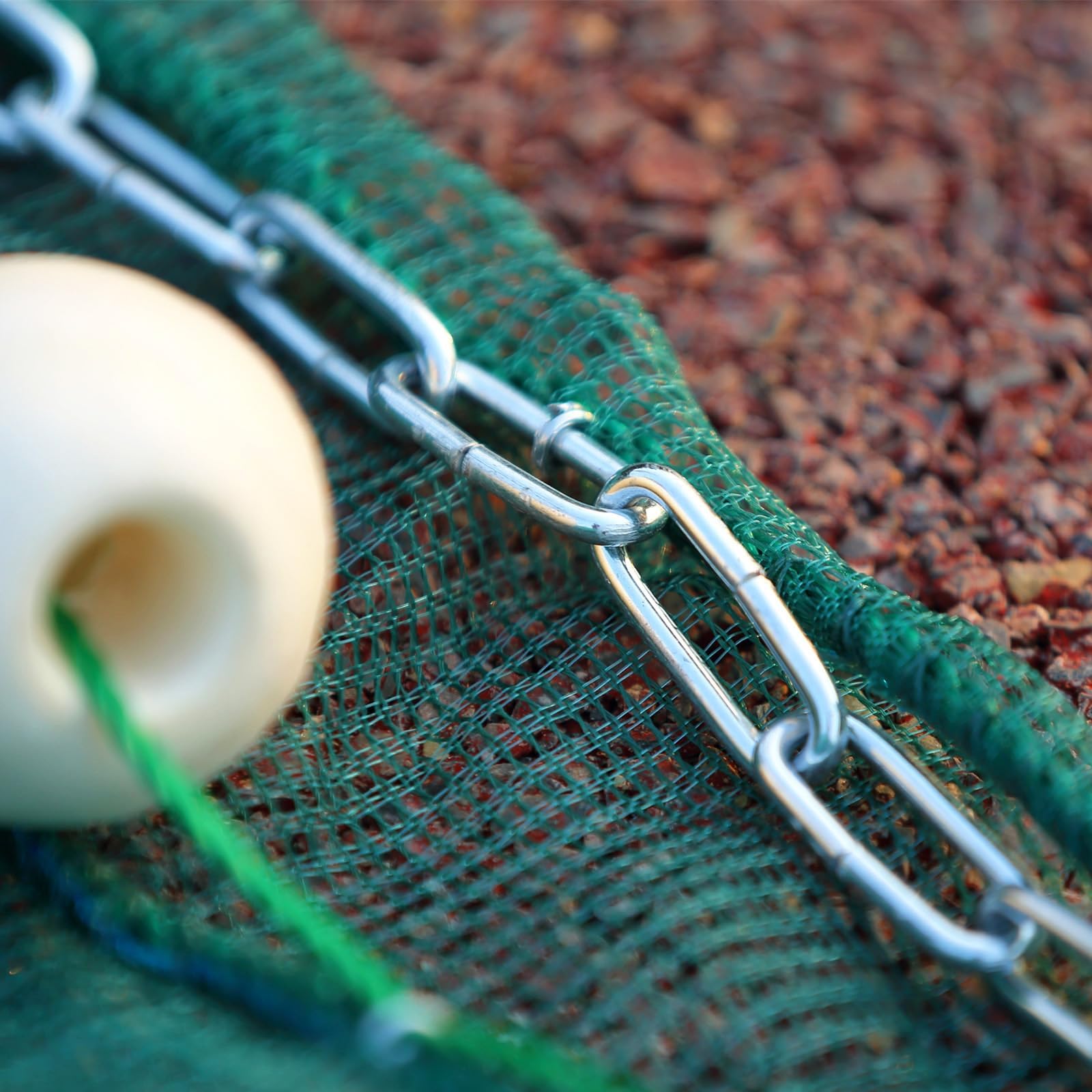 Lawaia Redes de camarones para camarones, trampa portátil para cangrejos de río, red de pesca de río, accesorios de jaula de pesca con flotador y cadena, malla pequeña 2M/3M/4M/5M/6M/8M/10M
