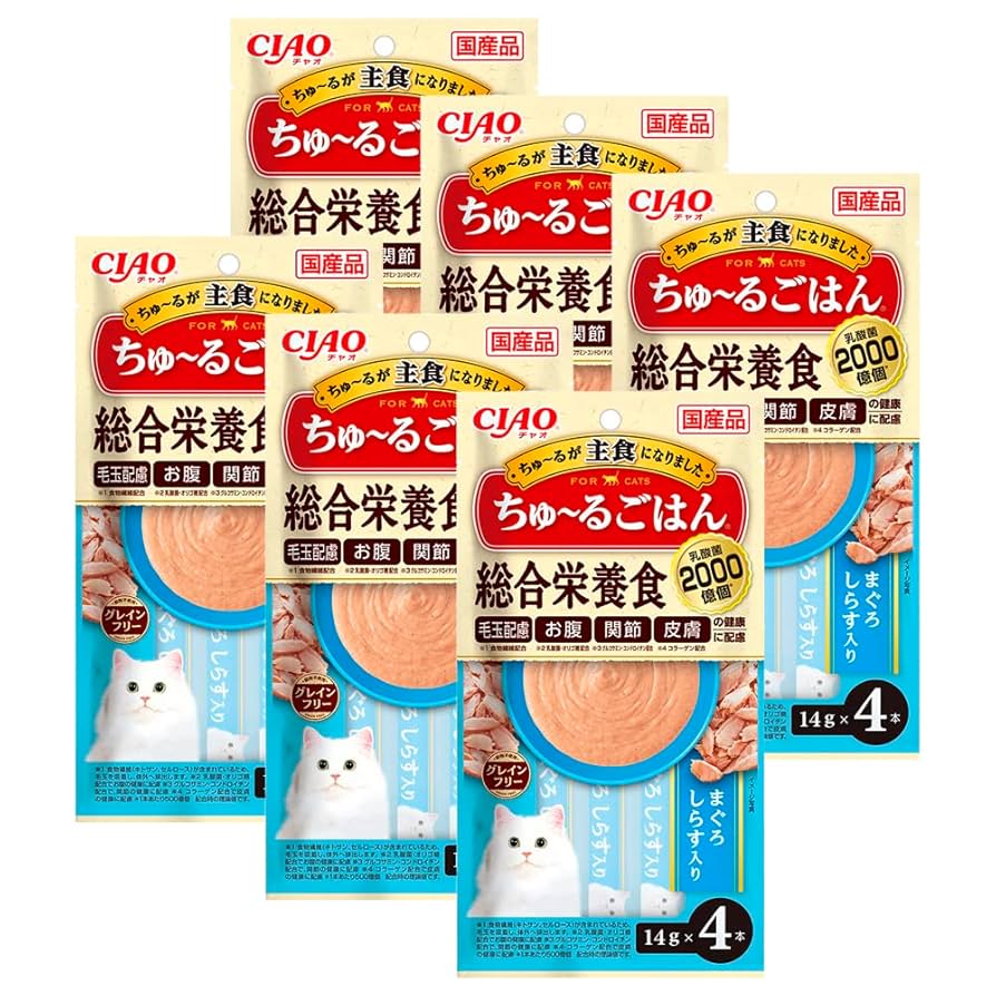 Amazon.co.jp: チャオ(CIAO)ちゅ～るごはんまぐろしらす入り4本6