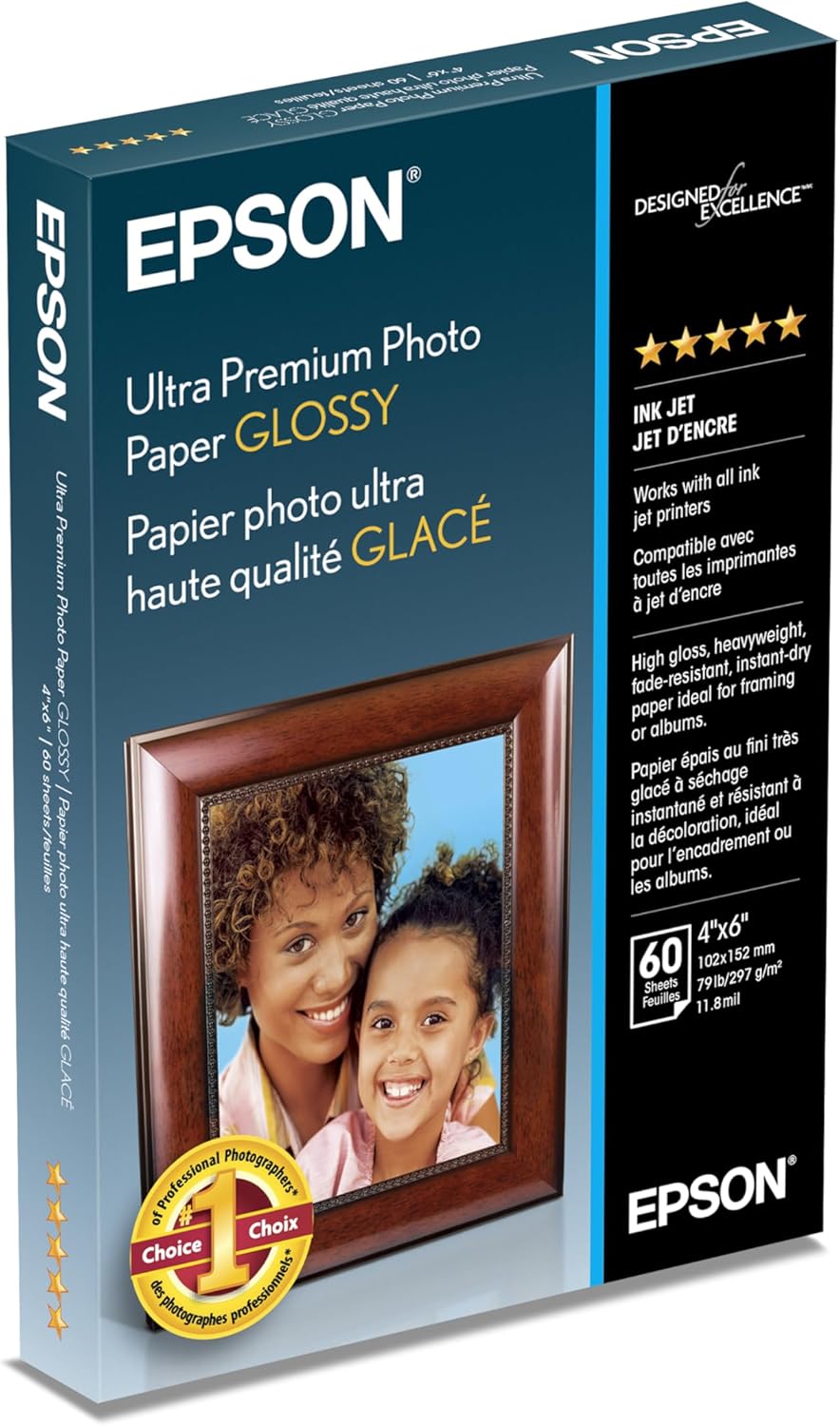 EPSON 60-Sheet 4X6 Glossy Ultra Premium Photo Paper