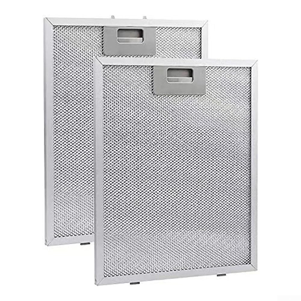 2 filtros de aluminio para campana extractora de malla metálica de 280 x 350 x 9 mm, filtro de ventilación de 5 capas de filtración de grasa para campanas extractoras