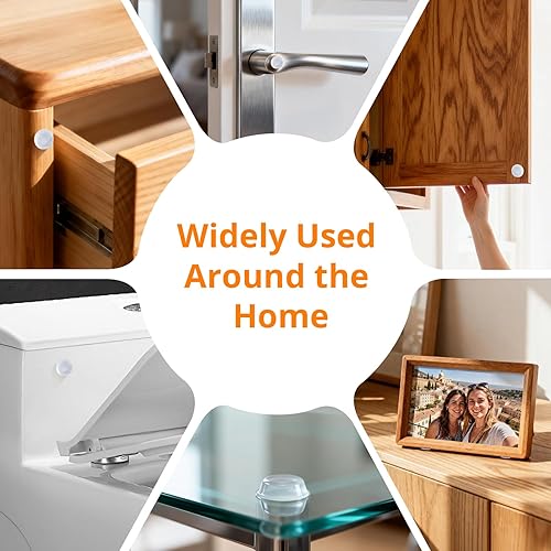 Miniatura 6 de CHUNZEXI 128 piezas de parachoques de goma transparente para puerta de gabinete, almohadillas de silicona autoadhesivas para armarios, cajones